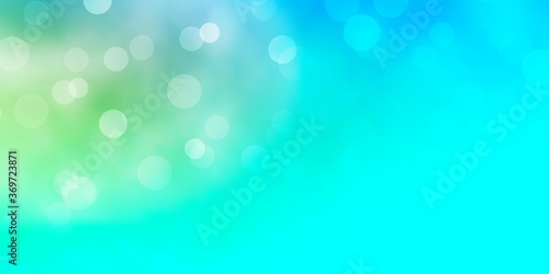 Light Blue, Yellow vector background with bubbles. Colorful illustration with gradient dots in nature style. Design for your commercials.