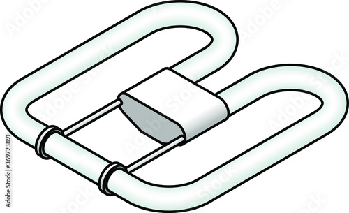 A pretzel-shaped twisted fluorescent tube / bulb.