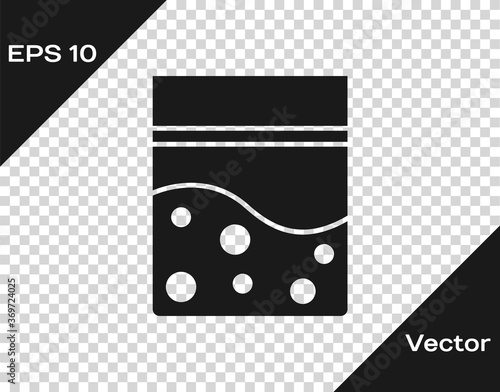 Black Plastic bag of medicinal cannabis icon isolated on transparent background. Health danger. Vector Illustration.