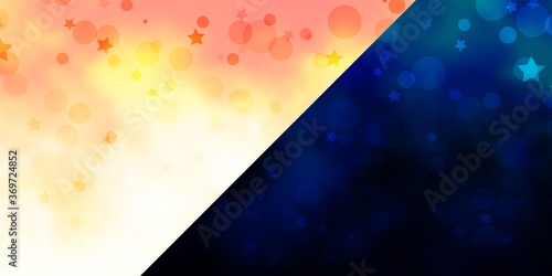 Vector texture with circles, stars. Abstract illustration with colorful shapes of circles, stars. Pattern for trendy fabric, wallpapers.