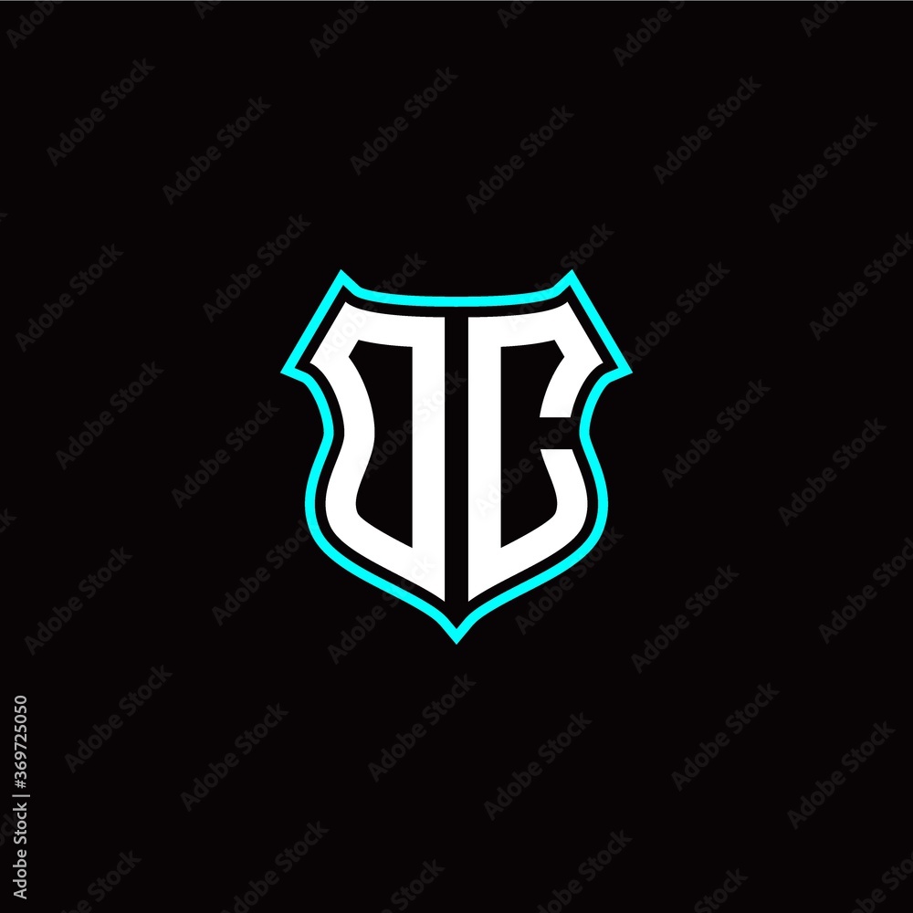 O C initials monogram logo shield designs modern