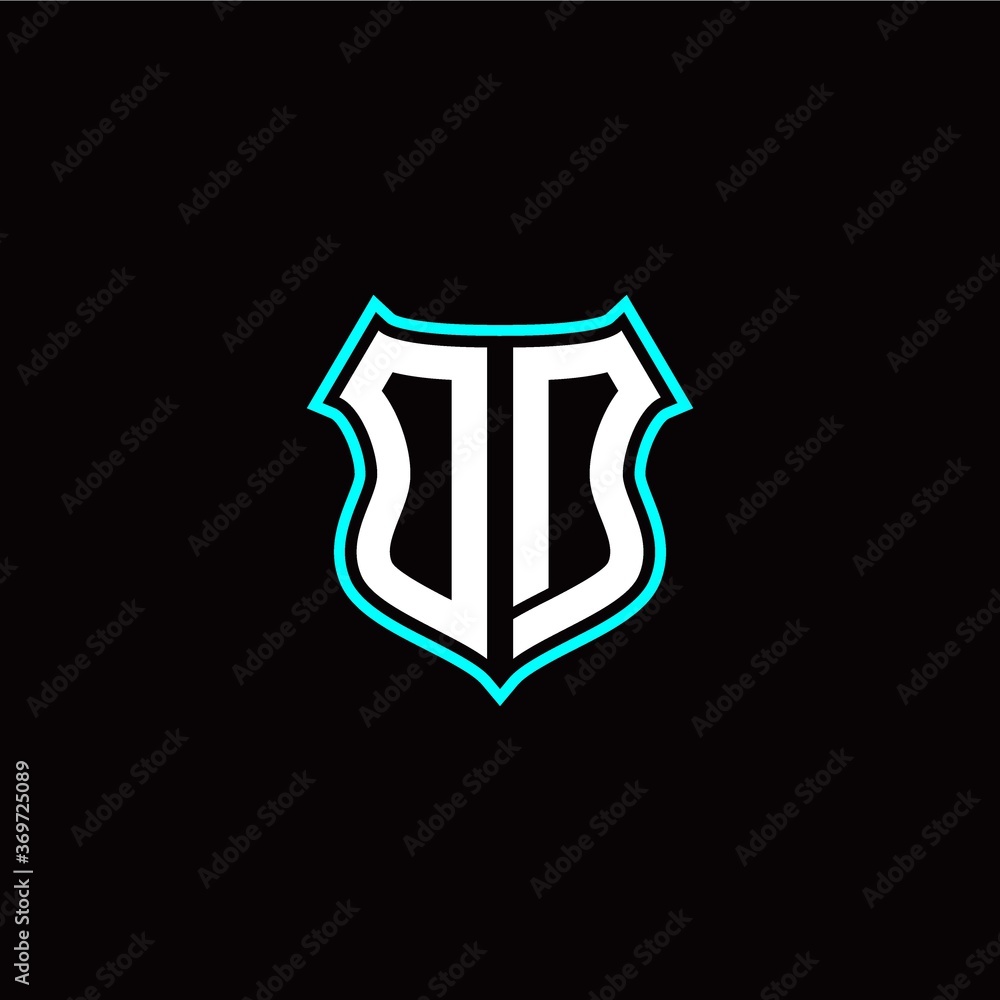 O D initials monogram logo shield designs modern