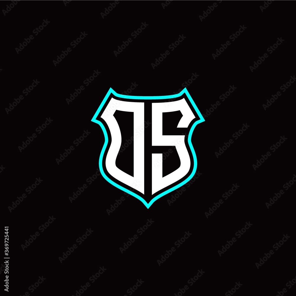 O S initials monogram logo shield designs modern