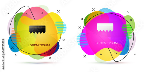 Color Sponge with bubbles icon isolated on white background. Wisp of bast for washing dishes. Cleaning service logo. Abstract banner with liquid shapes. Vector Illustration.
