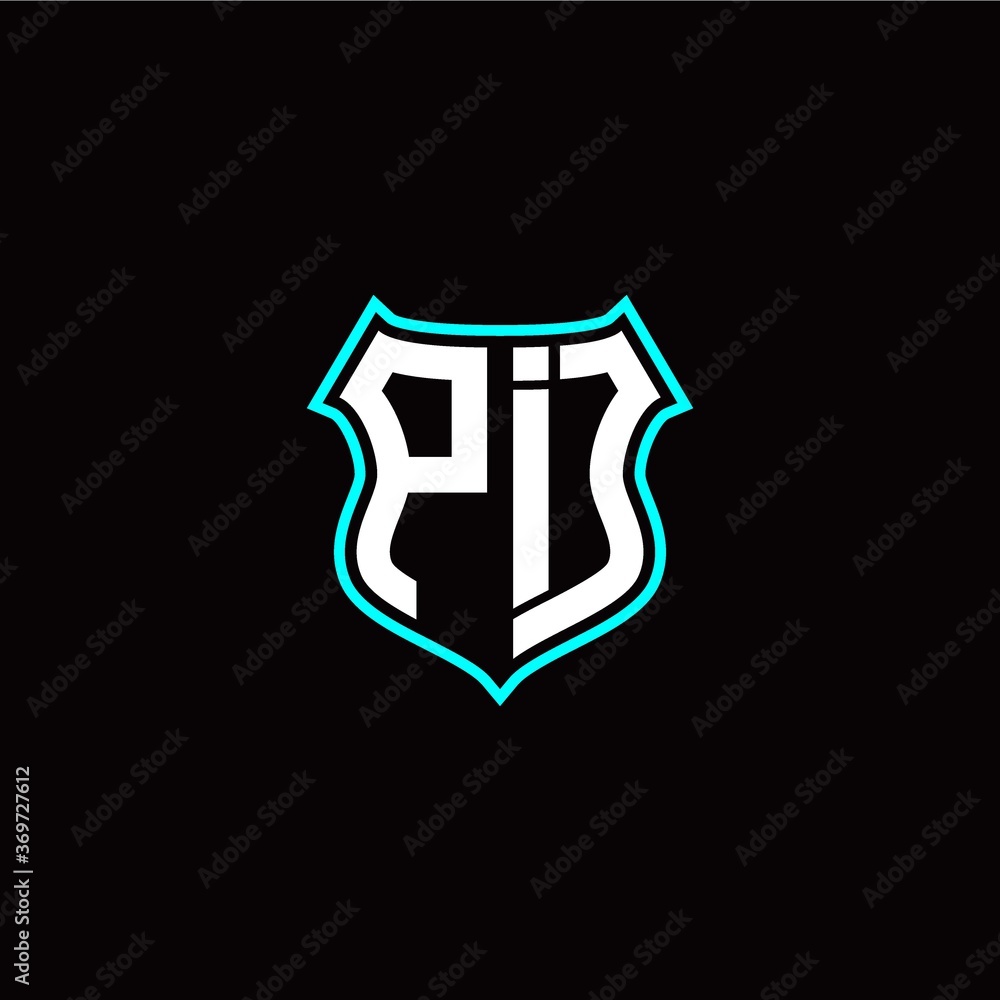 P I initials monogram logo shield designs modern P I initials monogram logo shield designs modern