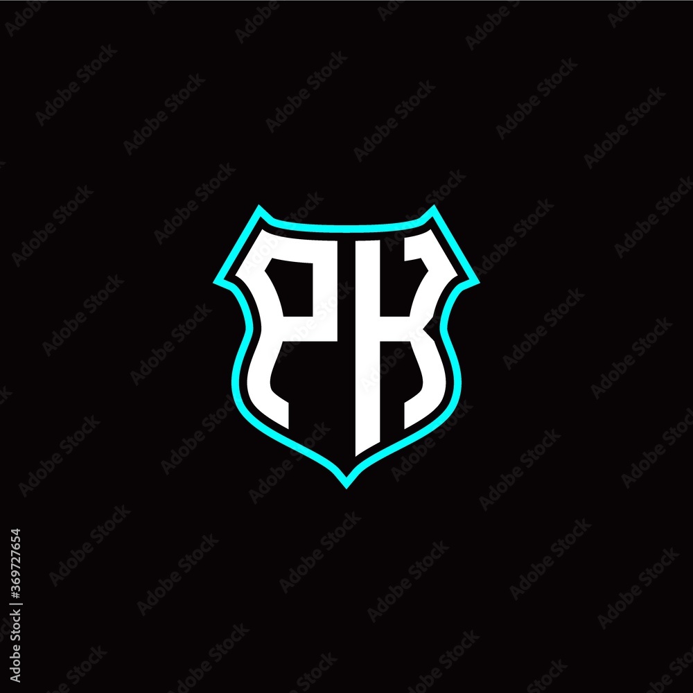 P K initials monogram logo shield designs modern P K initials monogram logo shield designs modern