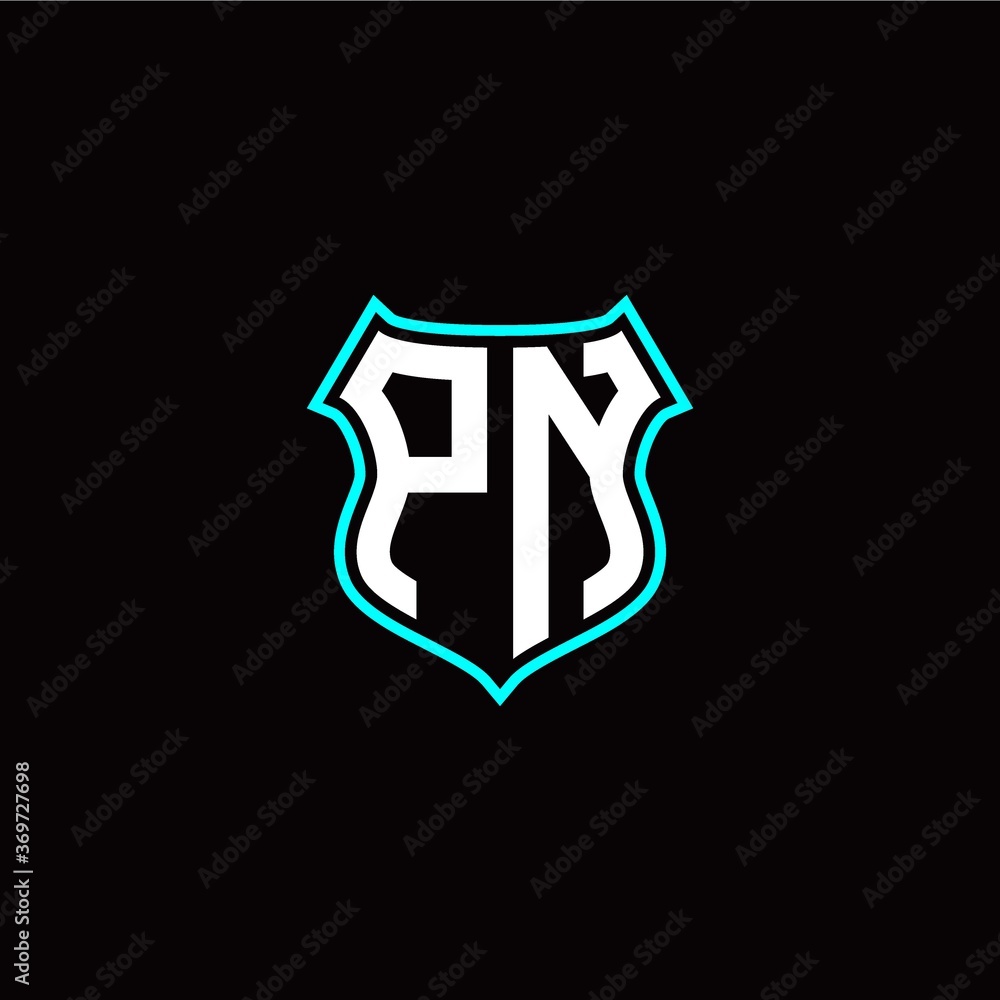 P N initials monogram logo shield designs modern P N initials monogram logo shield designs modern