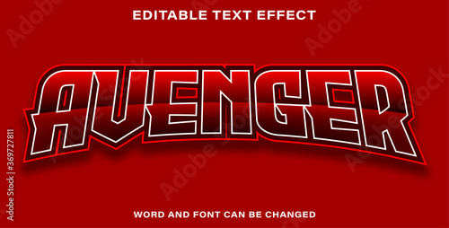 Slika na platnu Editable text effect avenger