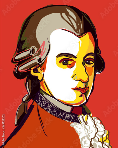 portrait Mozart, rock me Amadeus
