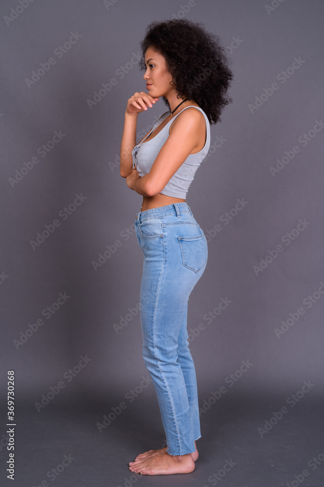 Young beautiful African woman with Afro hair Young beautiful African woman with Afro hair