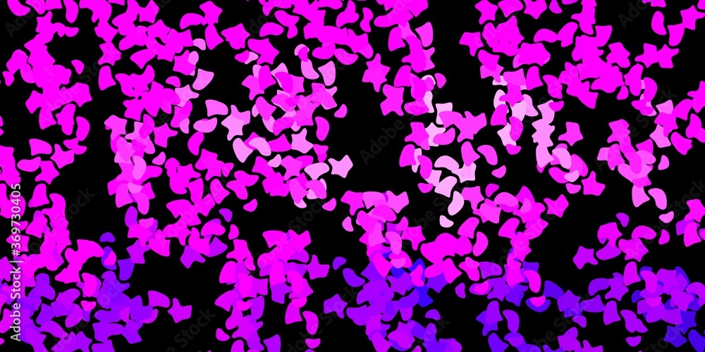 Dark purple vector texture with memphis shapes.