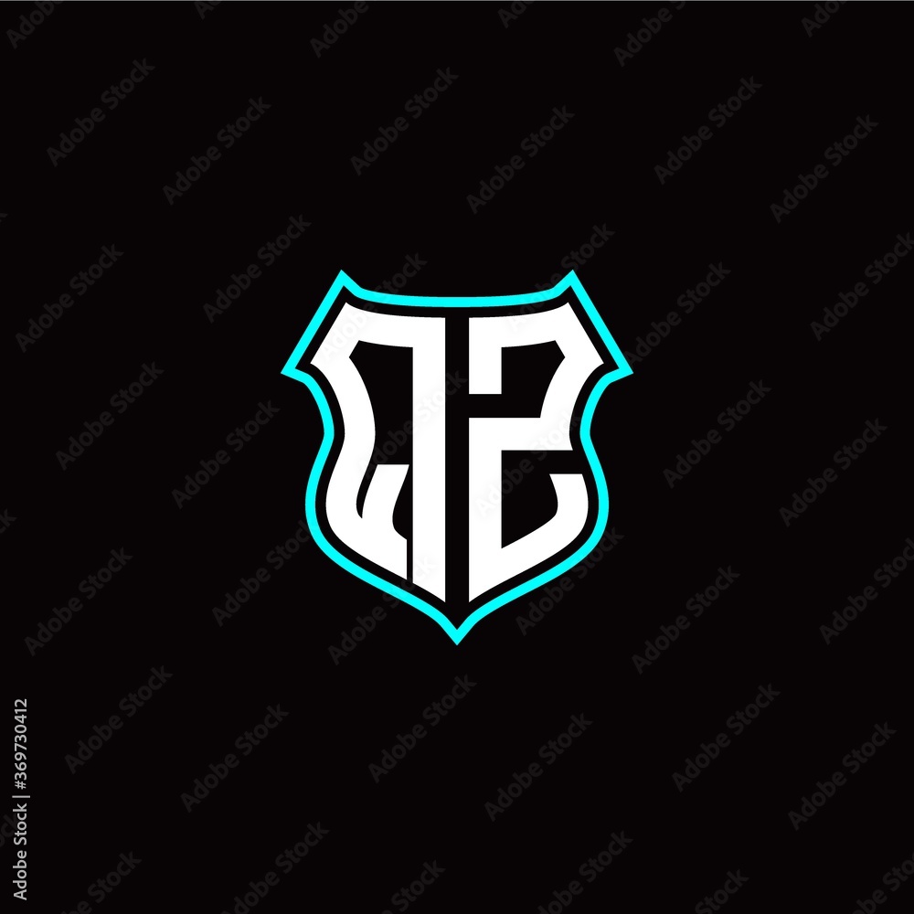 Q Z initials monogram logo shield designs modern Q Z initials monogram logo shield designs modern