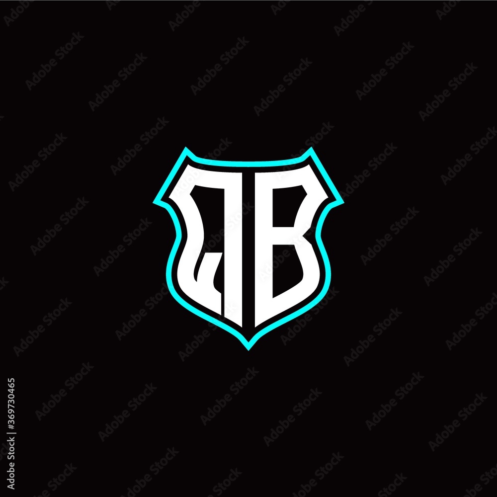 Q B initials monogram logo shield designs modern