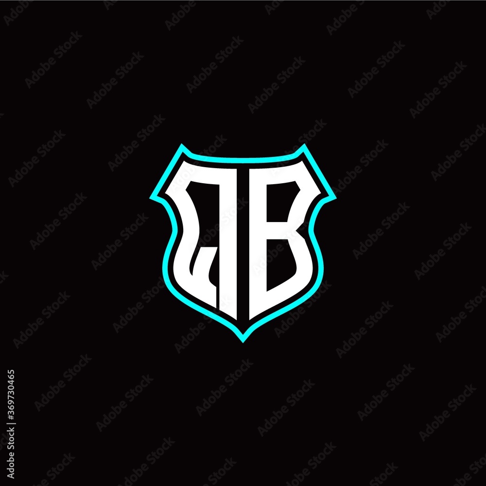Q B initials monogram logo shield designs modern Q B initials monogram logo shield designs modern