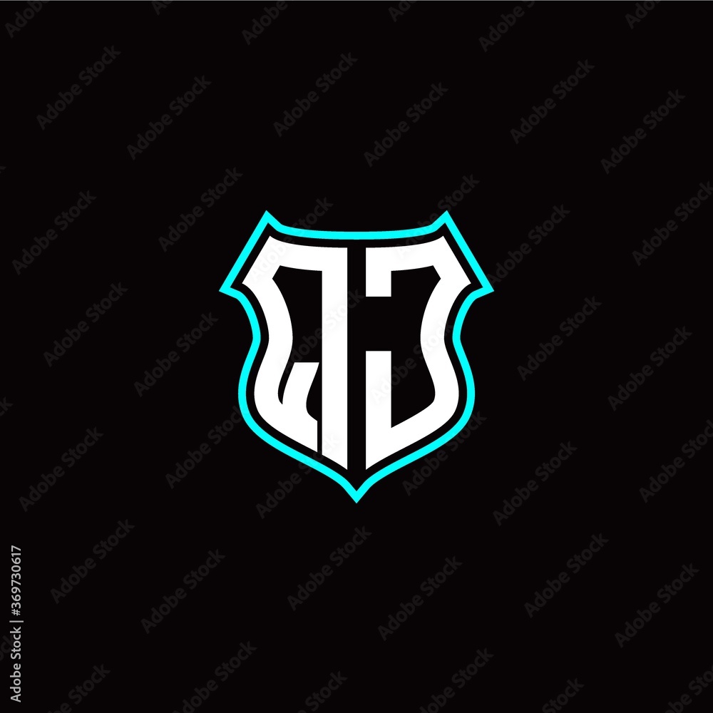 Q J initials monogram logo shield designs modern Q J initials monogram logo shield designs modern