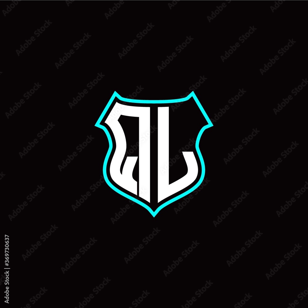 Q L initials monogram logo shield designs modern