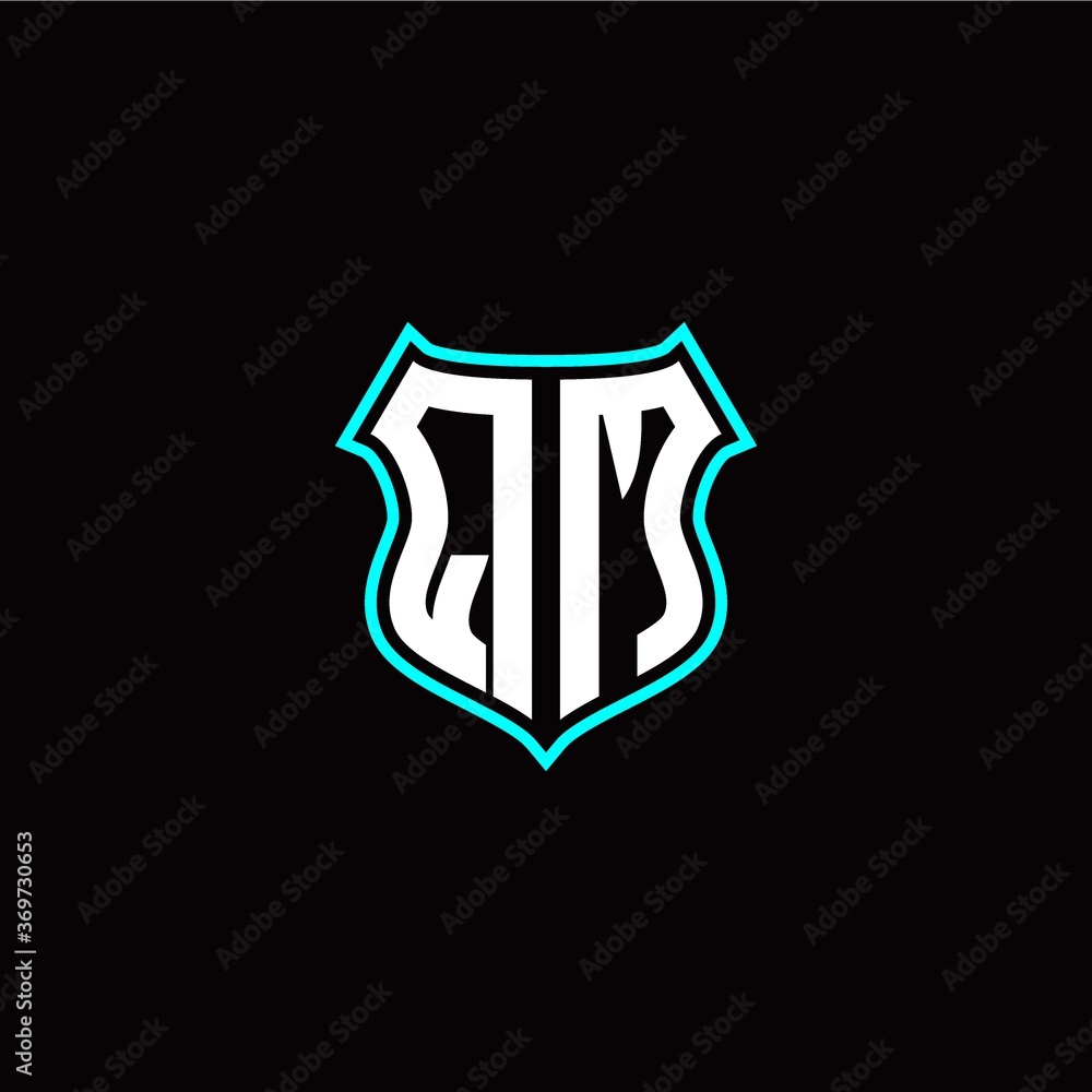 Q M initials monogram logo shield designs modern
