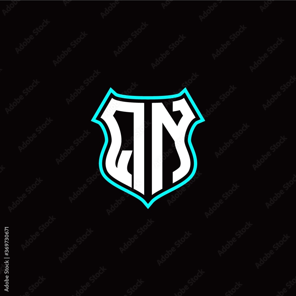 Q N initials monogram logo shield designs modern Q N initials monogram logo shield designs modern