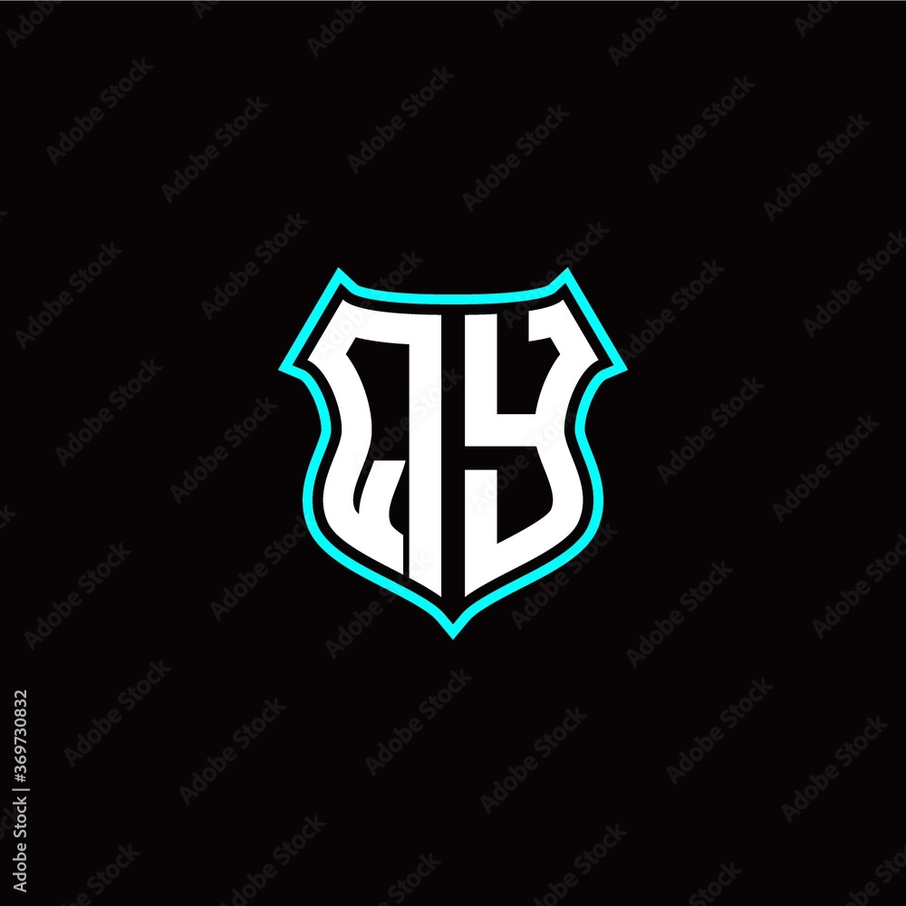 Q Y initials monogram logo shield designs modern Q Y initials monogram logo shield designs modern
