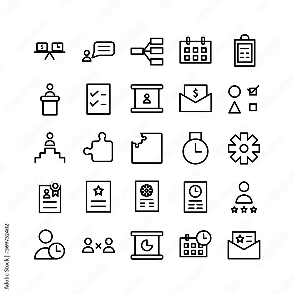 Project Management icon set vector line for website, mobile app, presentation, social media. Suitable for user interface and user experience. Project Management icon set vector line for website, mobile app, presentation, social media. Suitable for user interface and user experience.