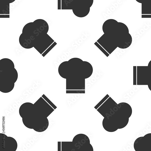 Grey Chef hat icon isolated seamless pattern on white background. Cooking symbol. Cooks hat. Vector Illustration.