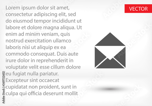 Postal envelope. envelope icon. Vector envelope EPS 10. Flat design. The work is done for your use. work with the background