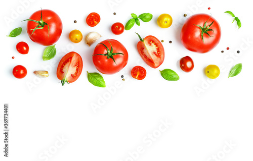 Fresh ripe tomatoes and seasonings