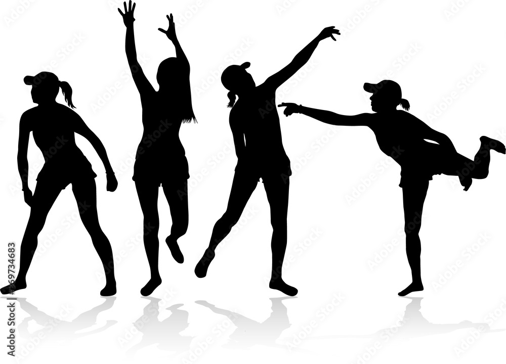 Fototapeta premium Group of people. Black silhouettes..Conceptual illustration.