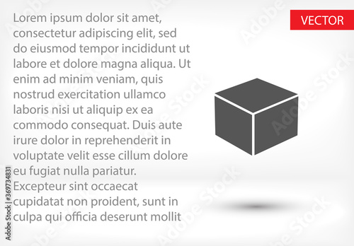 Cube icon. square. box. vector cube. drawer icon. cube in a flat style. eps 10 drawer icon