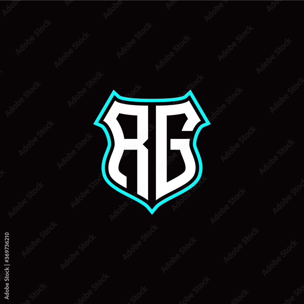 R G initials monogram logo shield designs modern