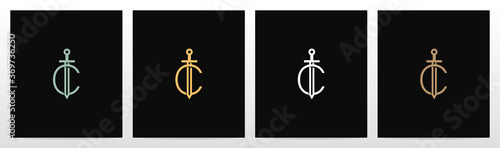 Sword On Letter Logo Design C