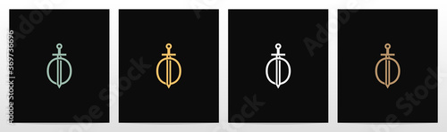 Sword On Letter Logo Design O