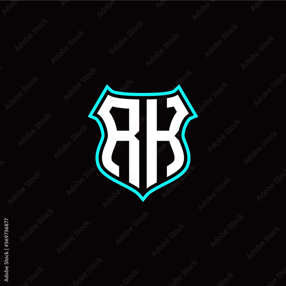 R K initials monogram logo shield designs modern