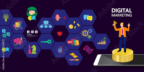 Business and success target and goal focus vector illustration.