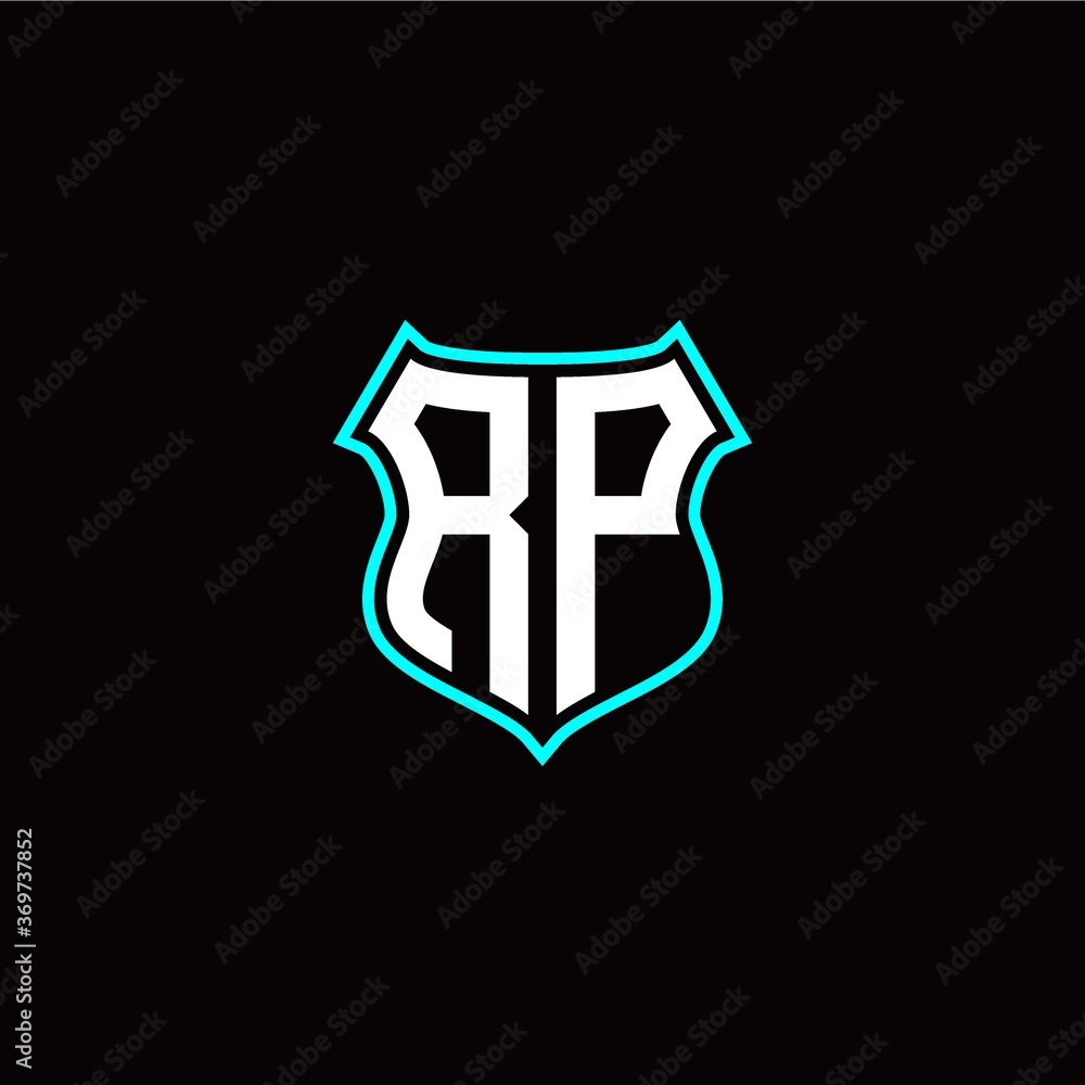 R P initials monogram logo shield designs modern