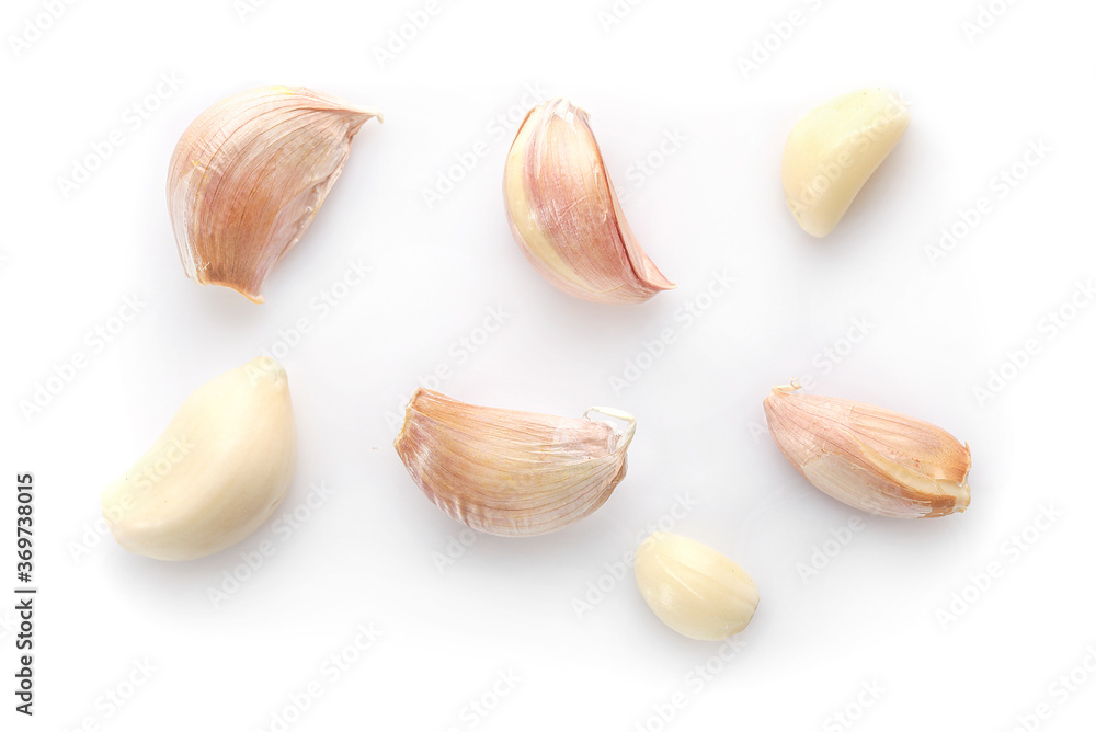 Fresh ripe garlic cloves texture