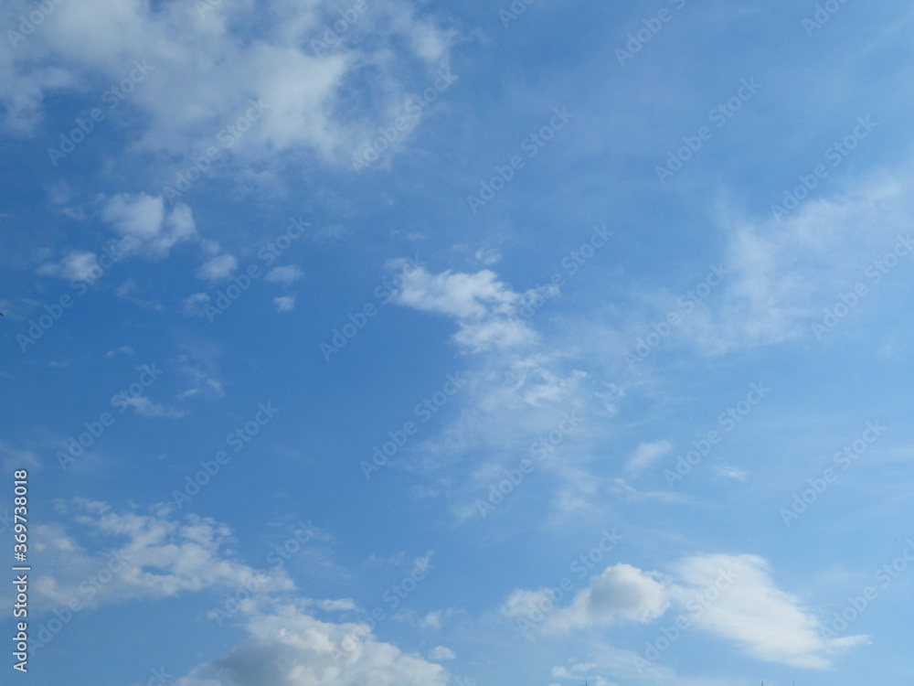 The blue sky with white clouds background and texture The blue sky with white clouds background and texture