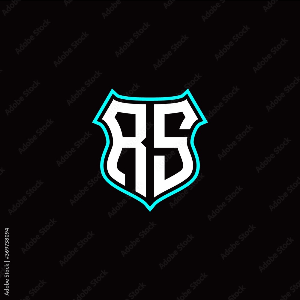R S initials monogram logo shield designs modern