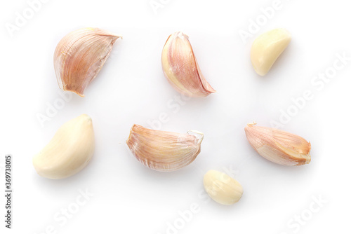 Fresh ripe garlic cloves texture
