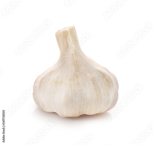 Single fresh garlic bulb