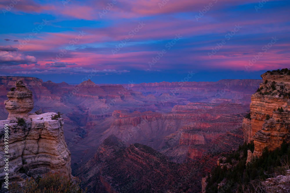 Sunset, Grand Canyon National Park, Arizona, Usa, America