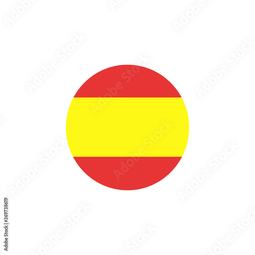 Spain flag button on white