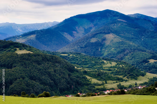 Myto pod Dumbierom village and Chopok mountain view  Slovakia