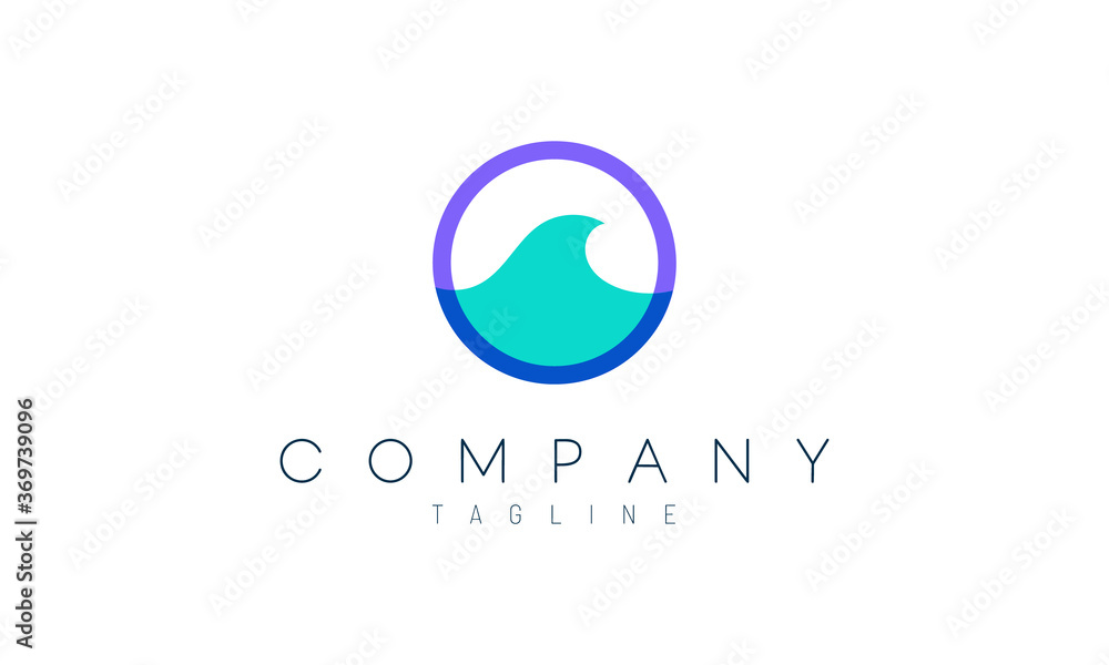 ocean waves circle vector design concept. Suitable as a logo to represent freedom and nature