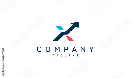 letter X abstract up arrow. Simple vector design concept. Suitable for company logos that represent technology, goals, targets, spirit