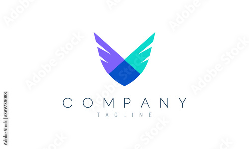 Modern 2 wings vector design concept. Suitable as a logo to represent freedom, courage and happiness.