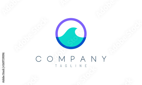 ocean waves circle vector design concept. Suitable as a logo to represent freedom and nature