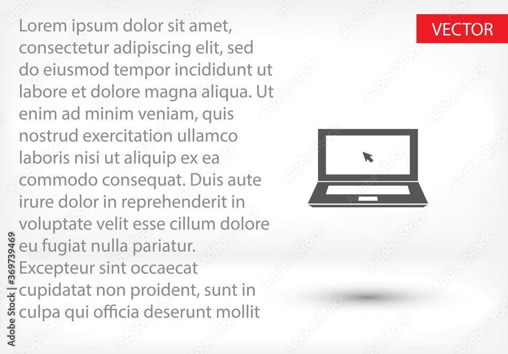 laptop cursor icon vector . Lorem Ipsum Flat Design