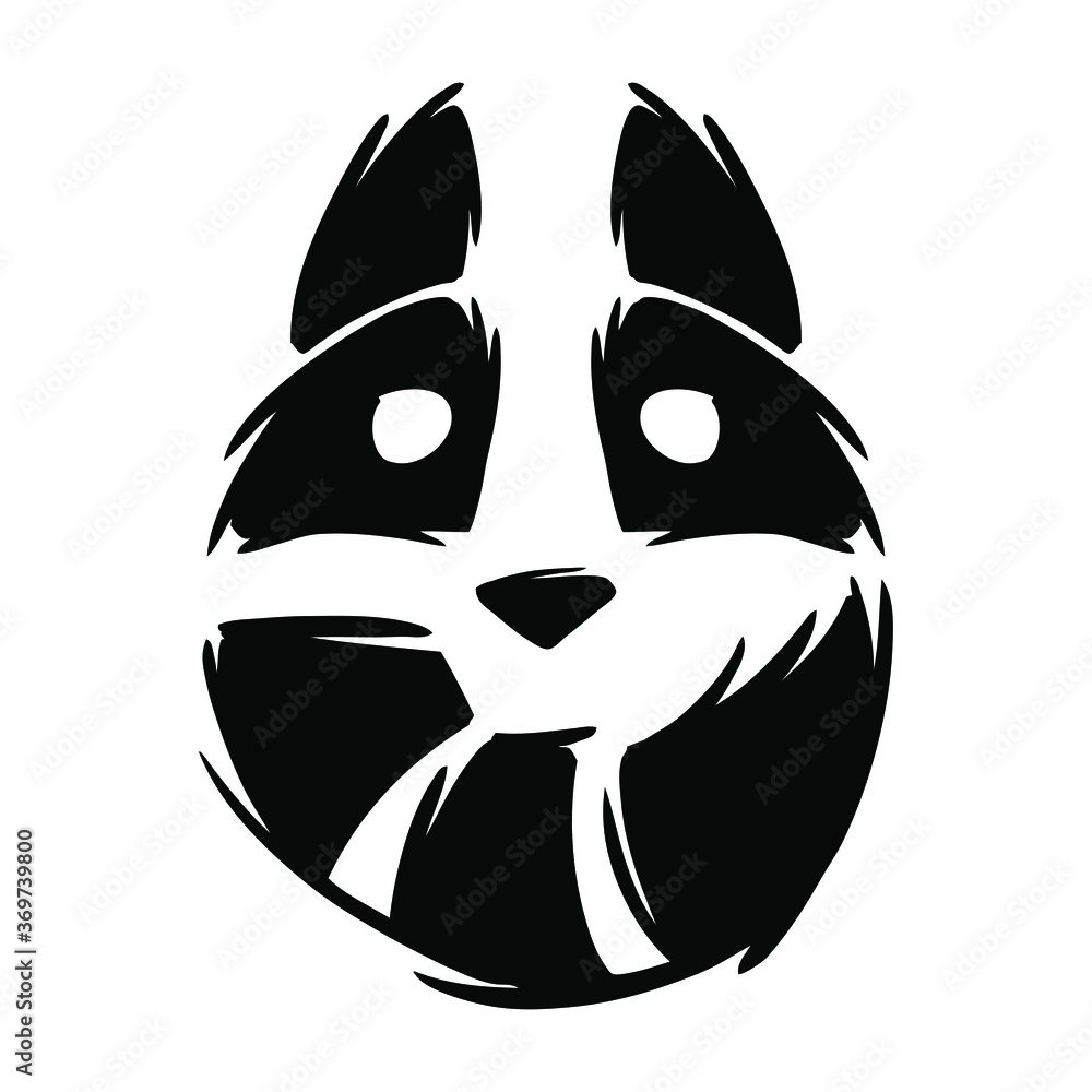 Raccoon face with tail. Raccoon black and white logo. Raccoon mascot isolated on white background. Vector illustration. Raccoon face with tail. Raccoon black and white logo. Raccoon mascot isolated on white background. Vector illustration.