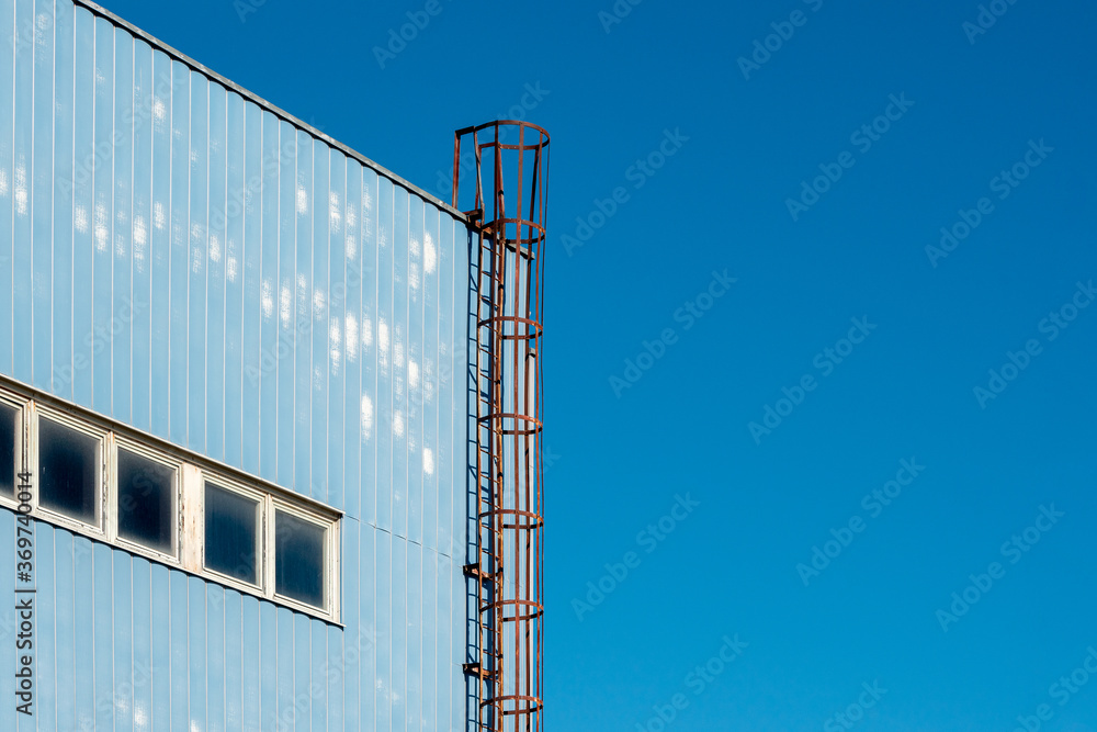 Fire ladder on an industry building Fire ladder on an industry building